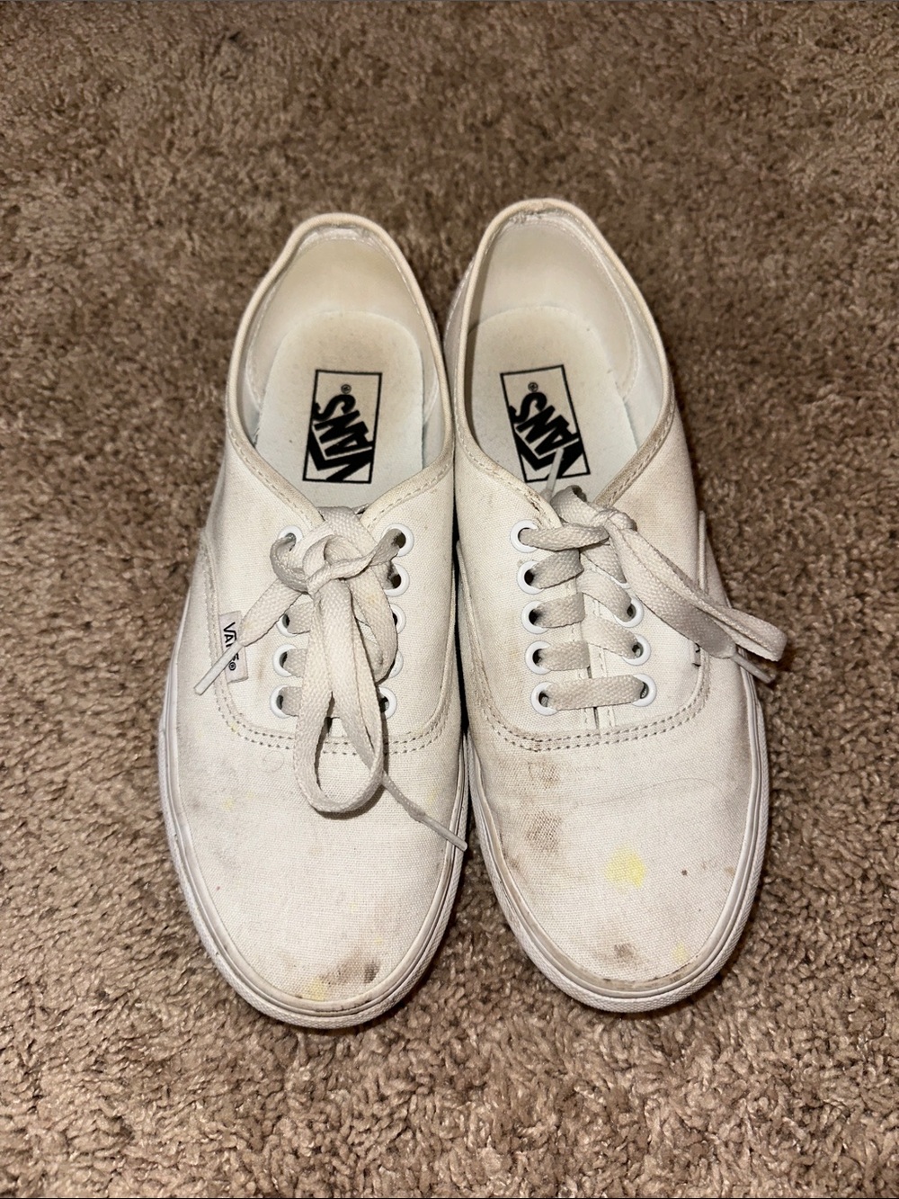 Vans Men’s White Canvas Low-Top Sneakers